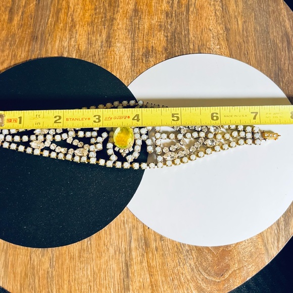 SOLD! Vintage 1930s Czech Uranium Glass Bijoux M.G. Spider Bracelet - Picture 12 of 12